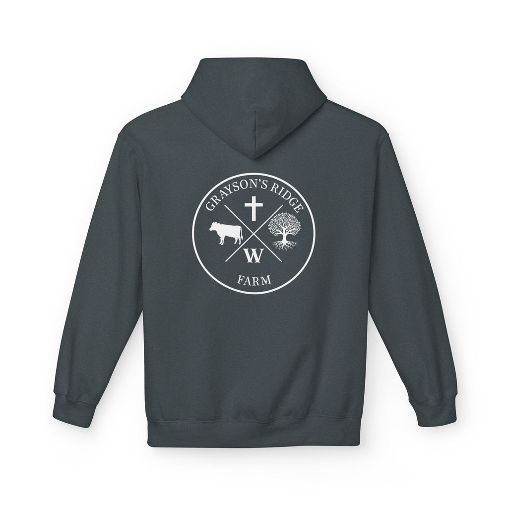 Farm Crest Hoodie – Grey "Grayson’s Ridge Farm" Pullover