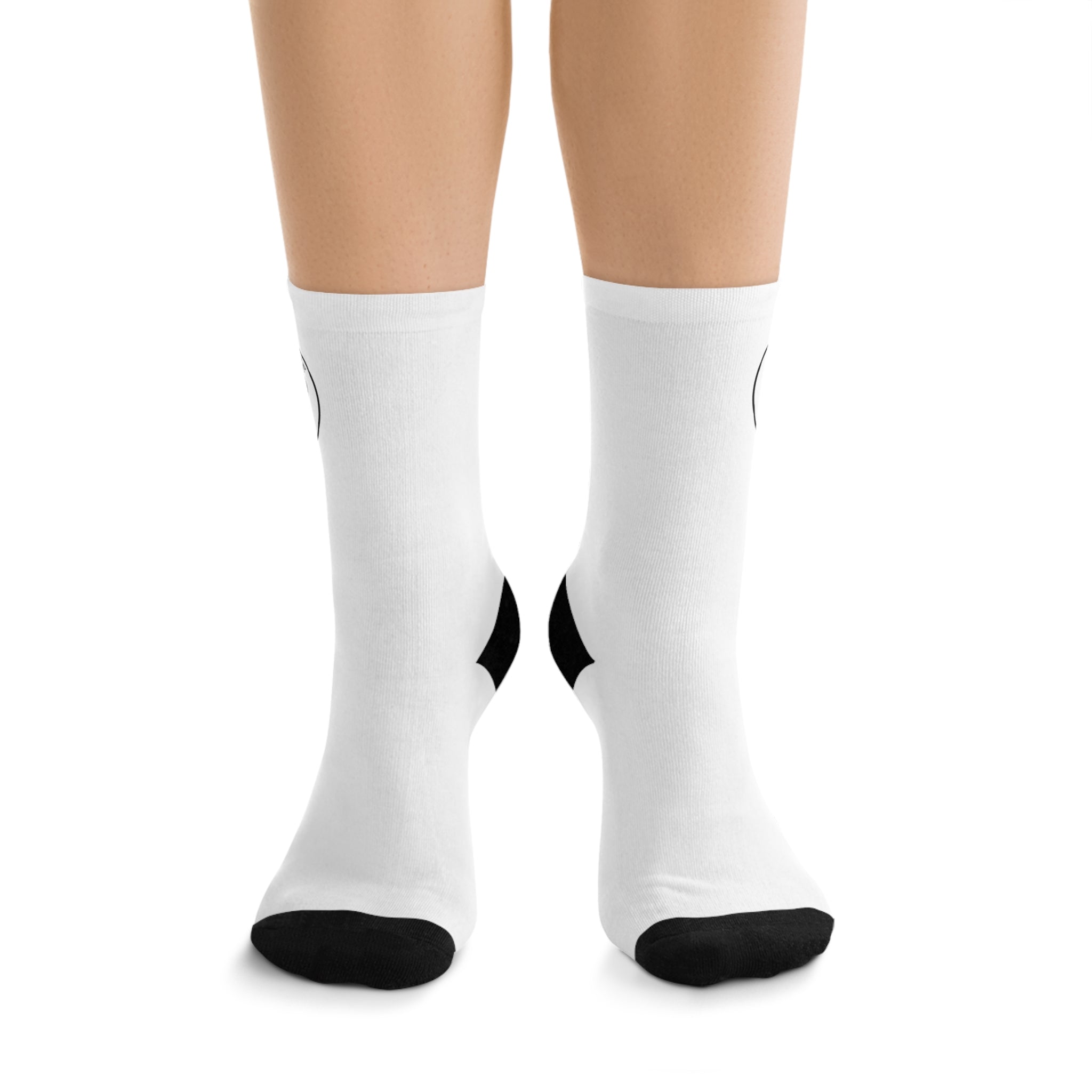 Recycled Poly Socks — Eco Athletic Crew Socks with Vintage Farm Crest
