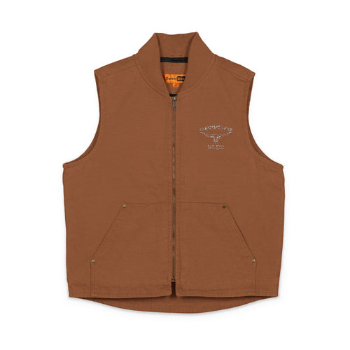 Duck Cloth Vest — Embroidered Heart & Wings Workwear Vest