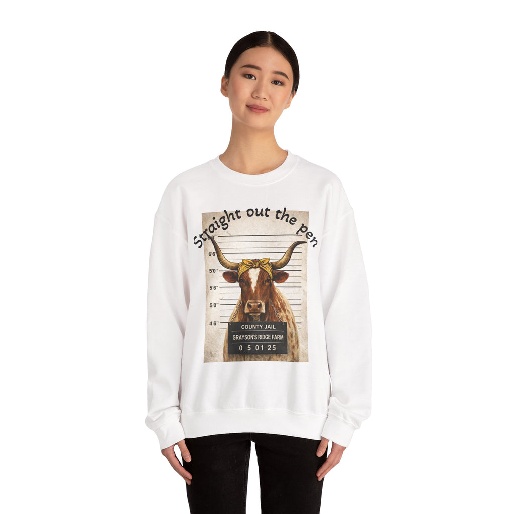Straight Out the Pen Longhorn Mugshot Sweatshirt