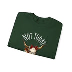 Not Today Heifer Crewneck Sweatshirt — Funny Cow Graphic Pullover for Women & Farm Lovers