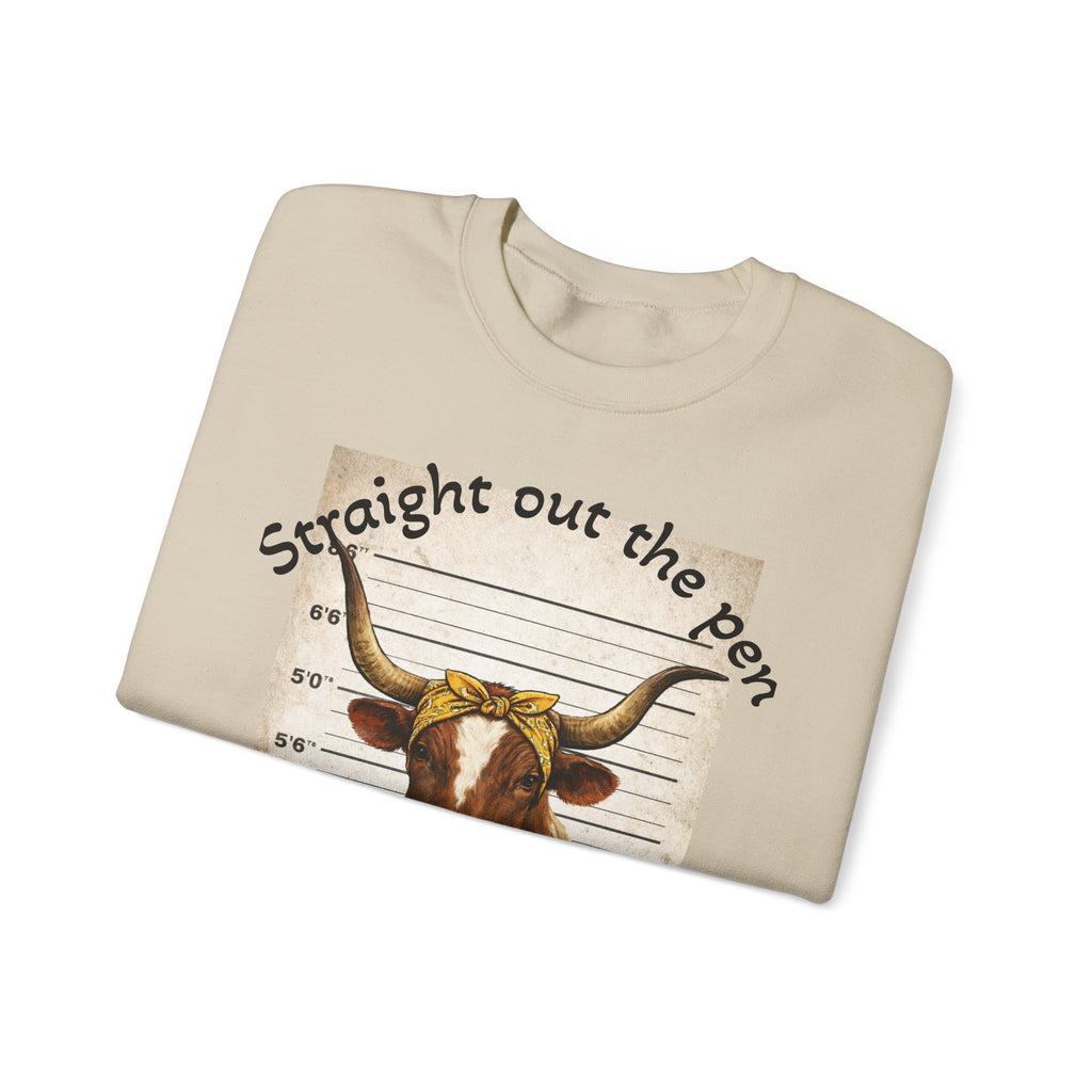 Straight Out the Pen Longhorn Mugshot Sweatshirt
