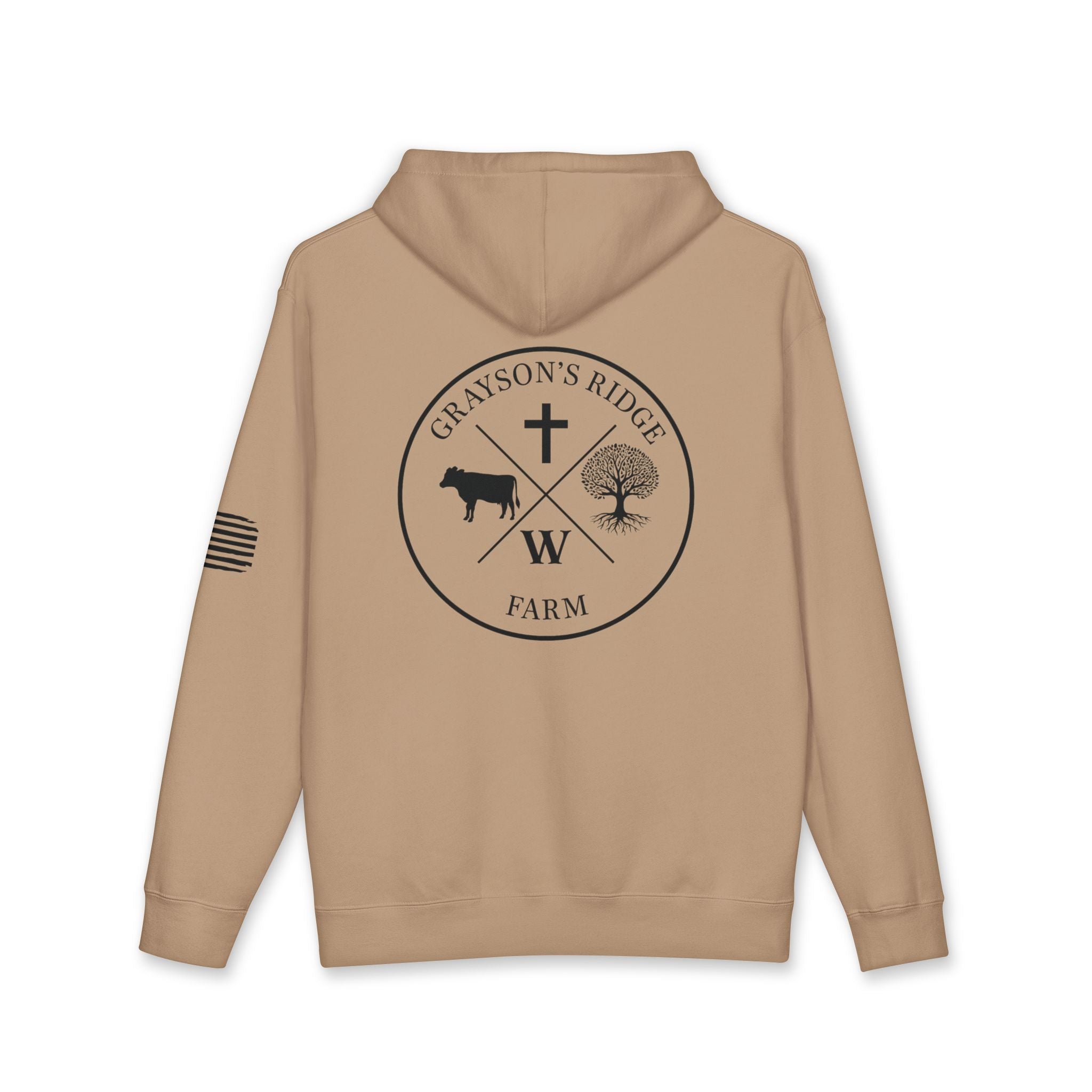 Farm Logo Hoodie — Grayson's Ridge Farm Chest & Back Graphic
