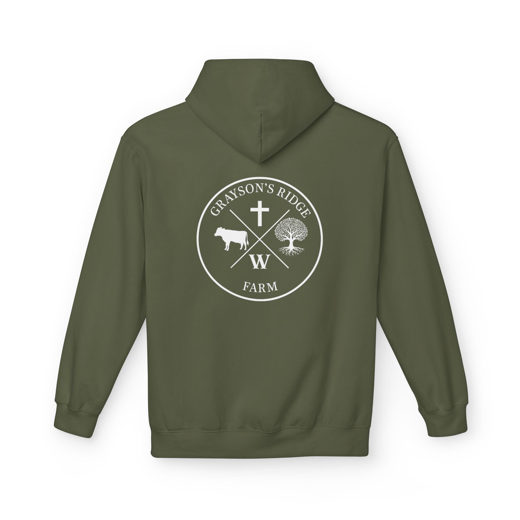 Farm Crest Hoodie – Grey "Grayson’s Ridge Farm" Pullover