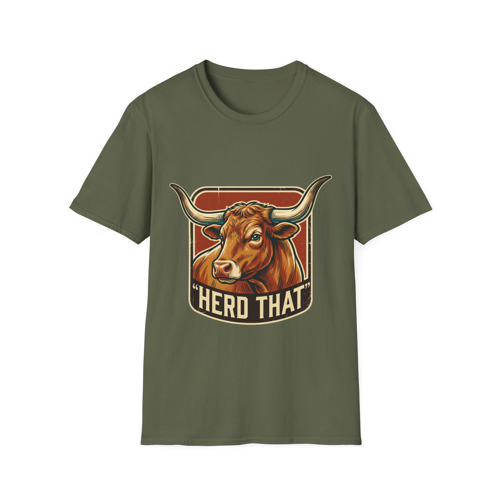 Herd That Bull Graphic T-Shirt — Farm Logo Back
