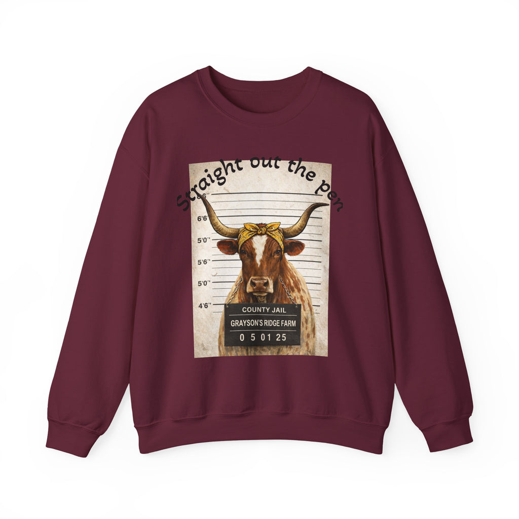 Straight Out the Pen Longhorn Mugshot Sweatshirt
