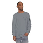 Grayson’s Ridge Farm Long Sleeve T-Shirt — Farm Logo Tee with Cross & American Flag