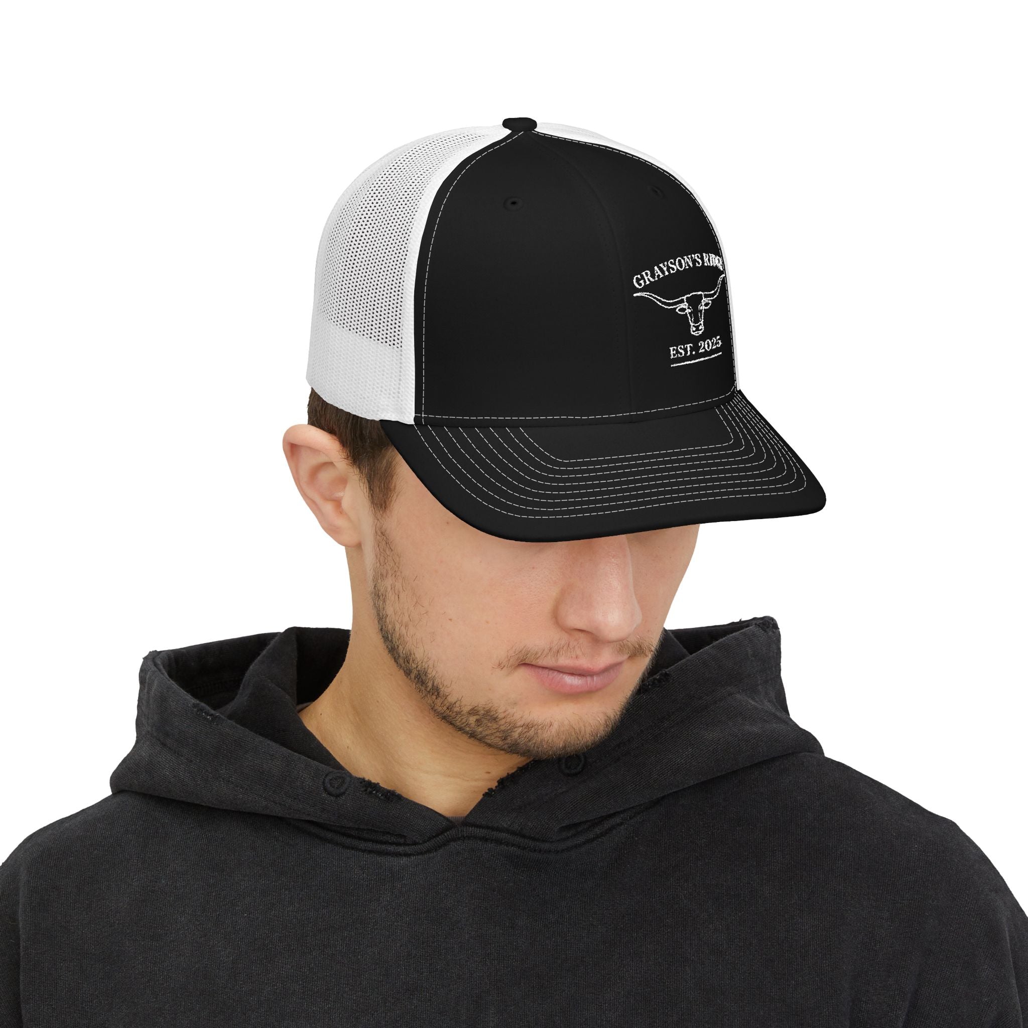 Embroidered Trucker Cap - "Grayson's Ridge" Longhorn Est. 2023 Snapback