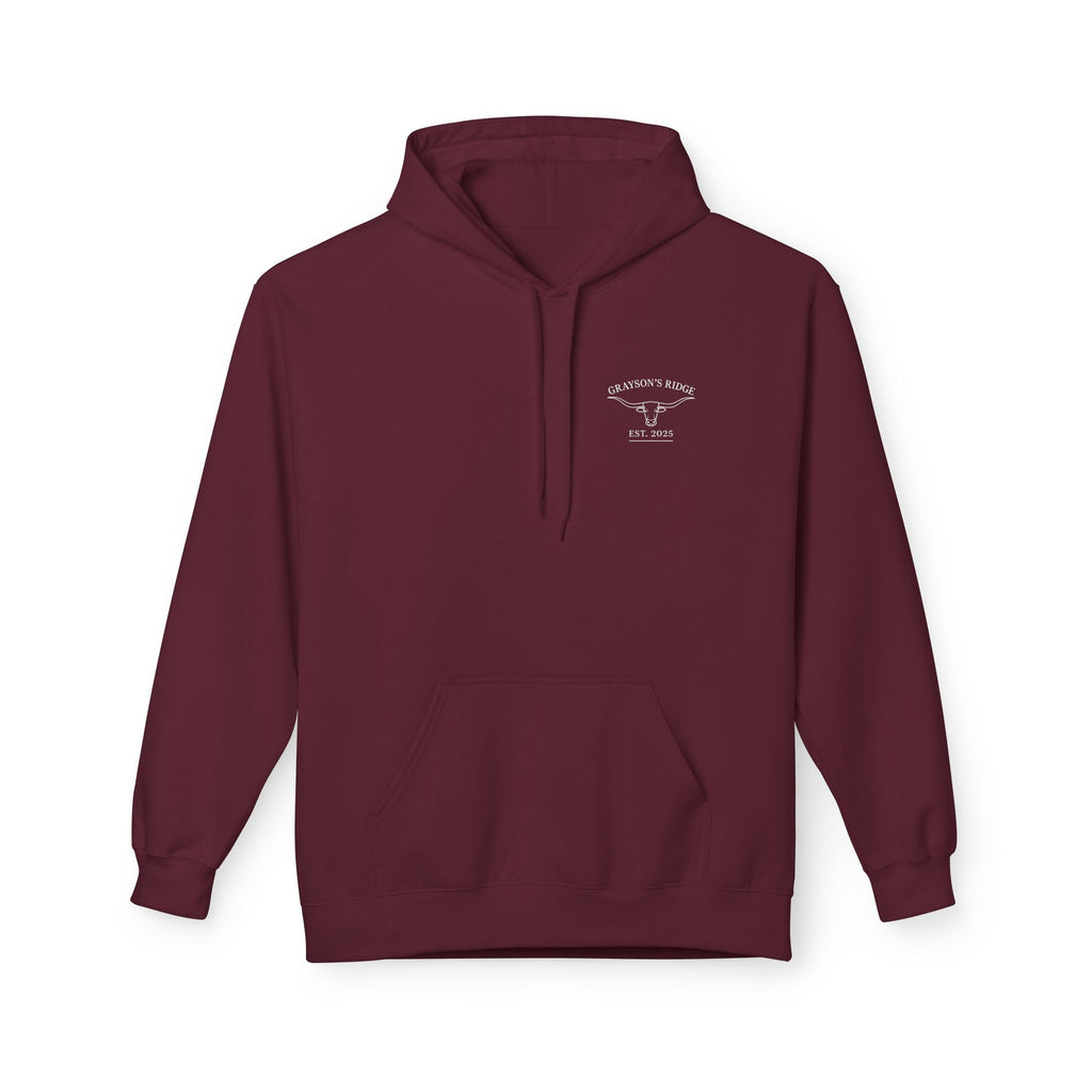 Farm Crest Hoodie – Grey "Grayson’s Ridge Farm" Pullover