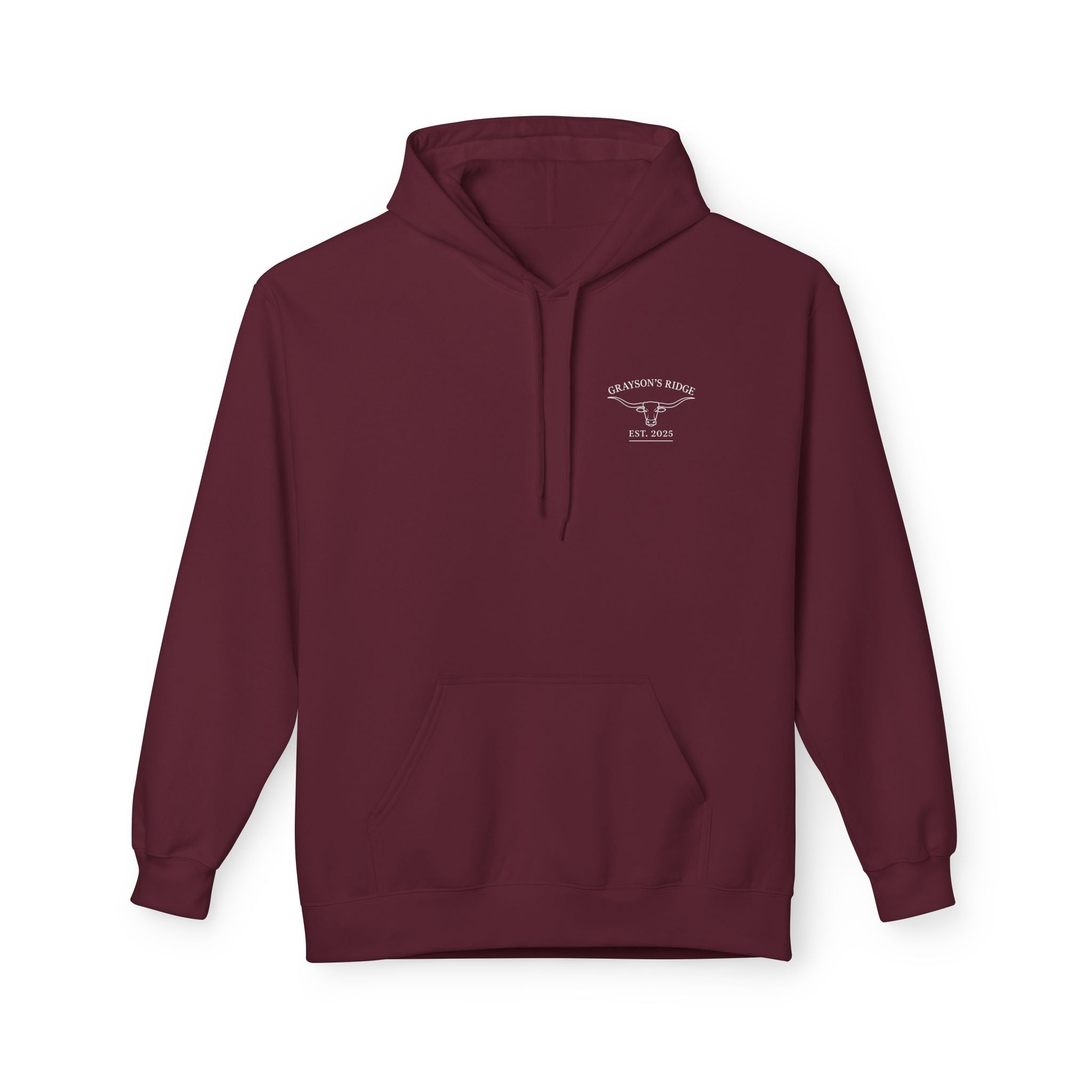 Farm Crest Hoodie – Grey "Grayson’s Ridge Farm" Pullover