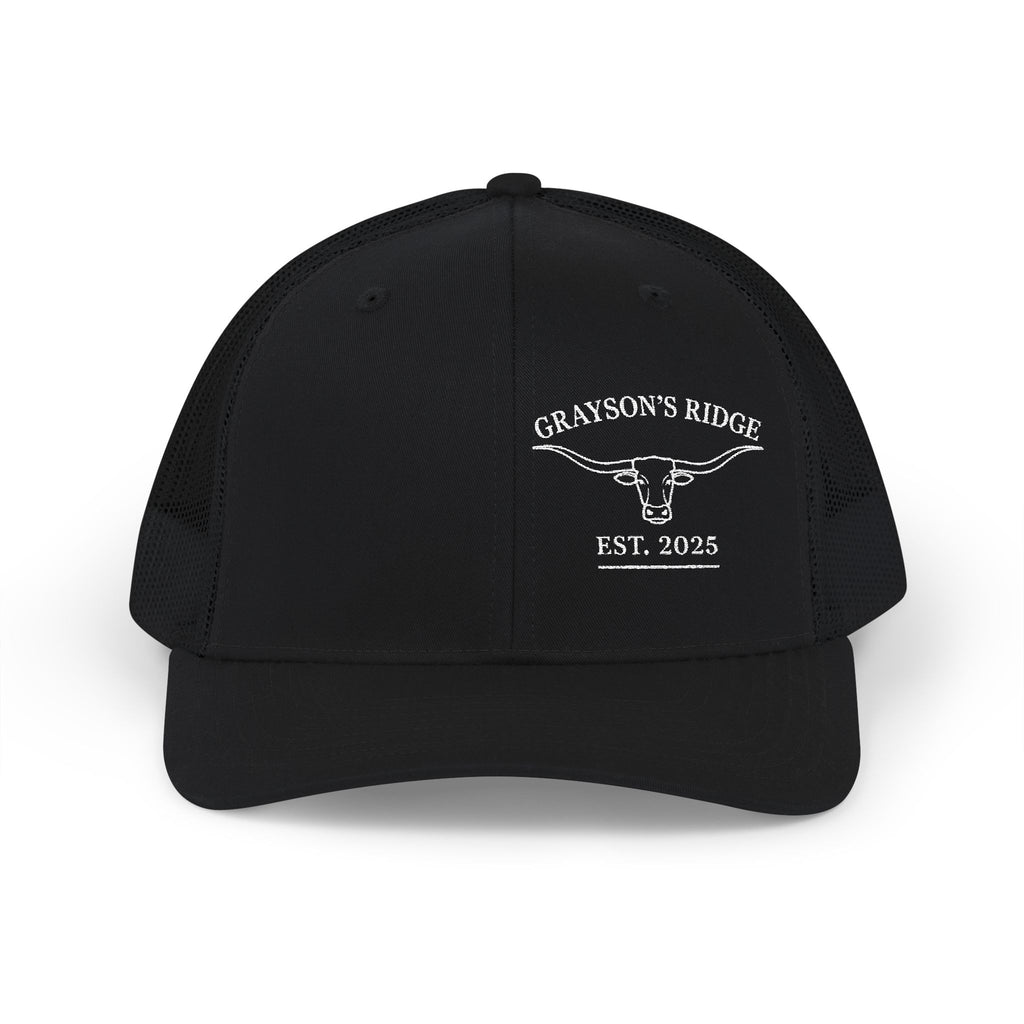 Embroidered Trucker Cap - "Grayson's Ridge" Longhorn Est. 2023 Snapback