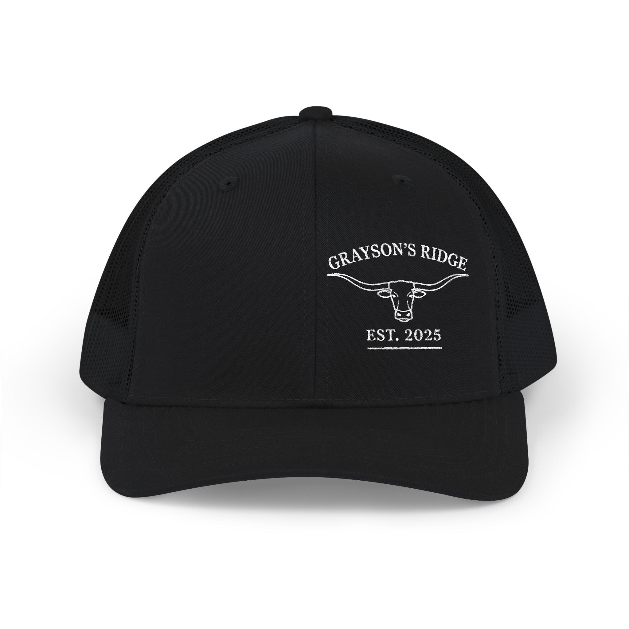 Embroidered Trucker Cap - "Grayson's Ridge" Longhorn Est. 2023 Snapback