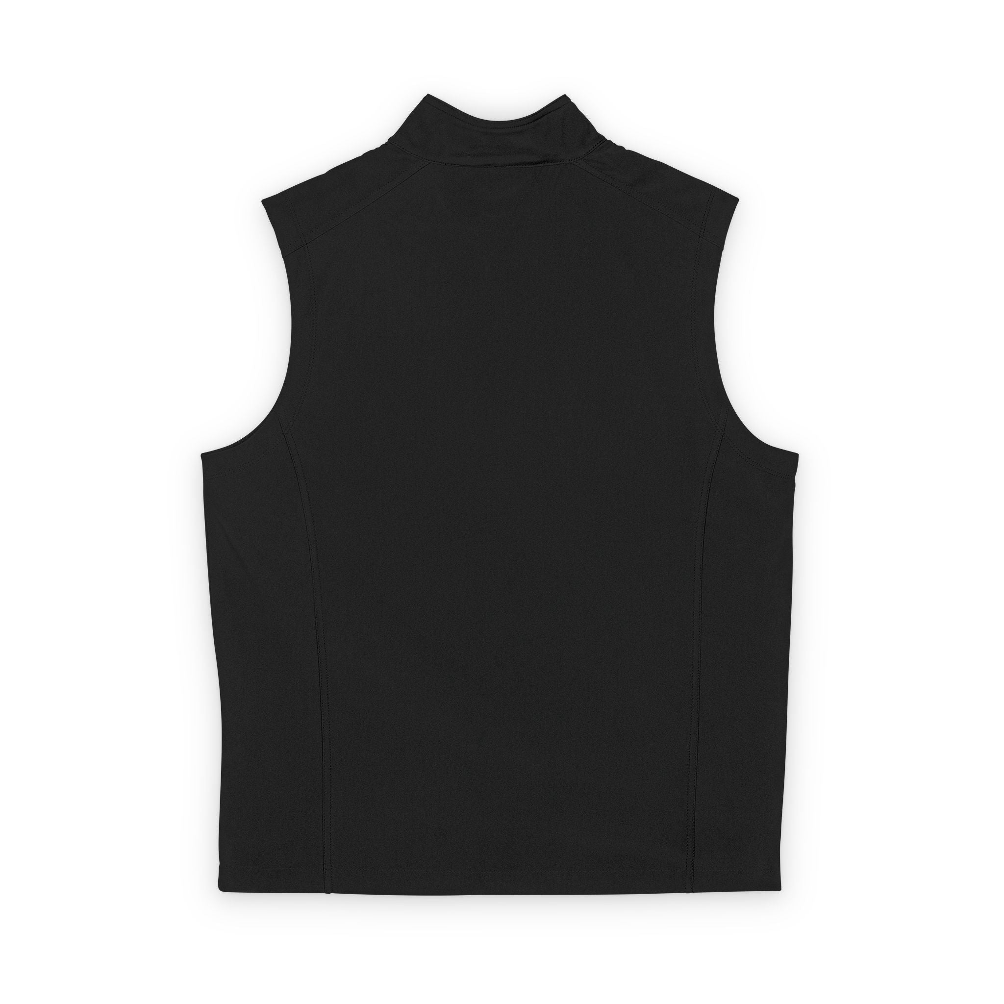 Men's Soft Shell Vest — Small Mountain Patch Chest Logo (Outdoor, Casual)