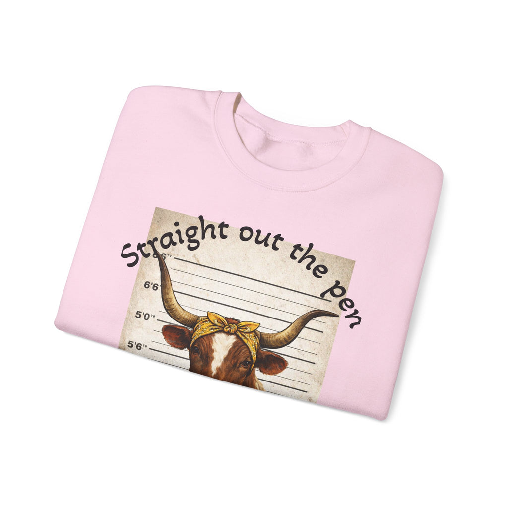 Straight Out the Pen Longhorn Mugshot Sweatshirt
