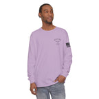 Grayson’s Ridge Farm Long Sleeve T-Shirt — Farm Logo Tee with Cross & American Flag