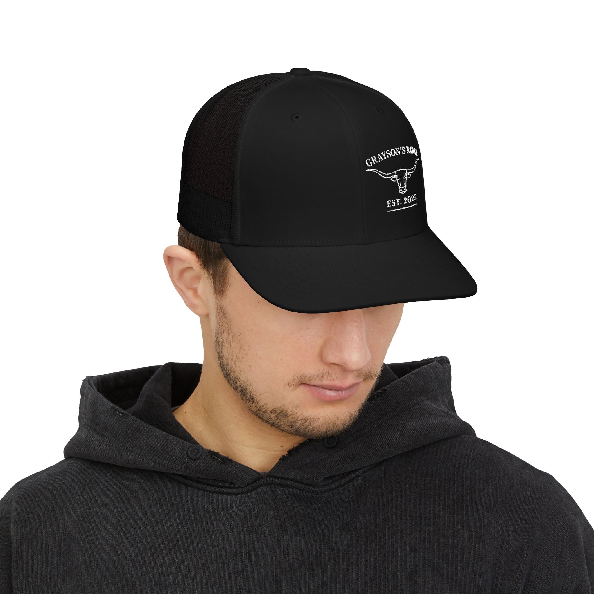 Embroidered Trucker Cap - "Grayson's Ridge" Longhorn Est. 2023 Snapback