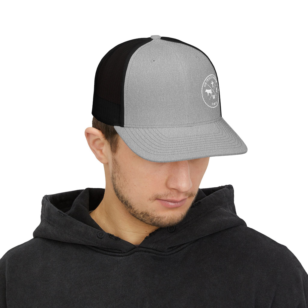 Embroidered Fishing Trucker Cap — Retro Angler Snapback