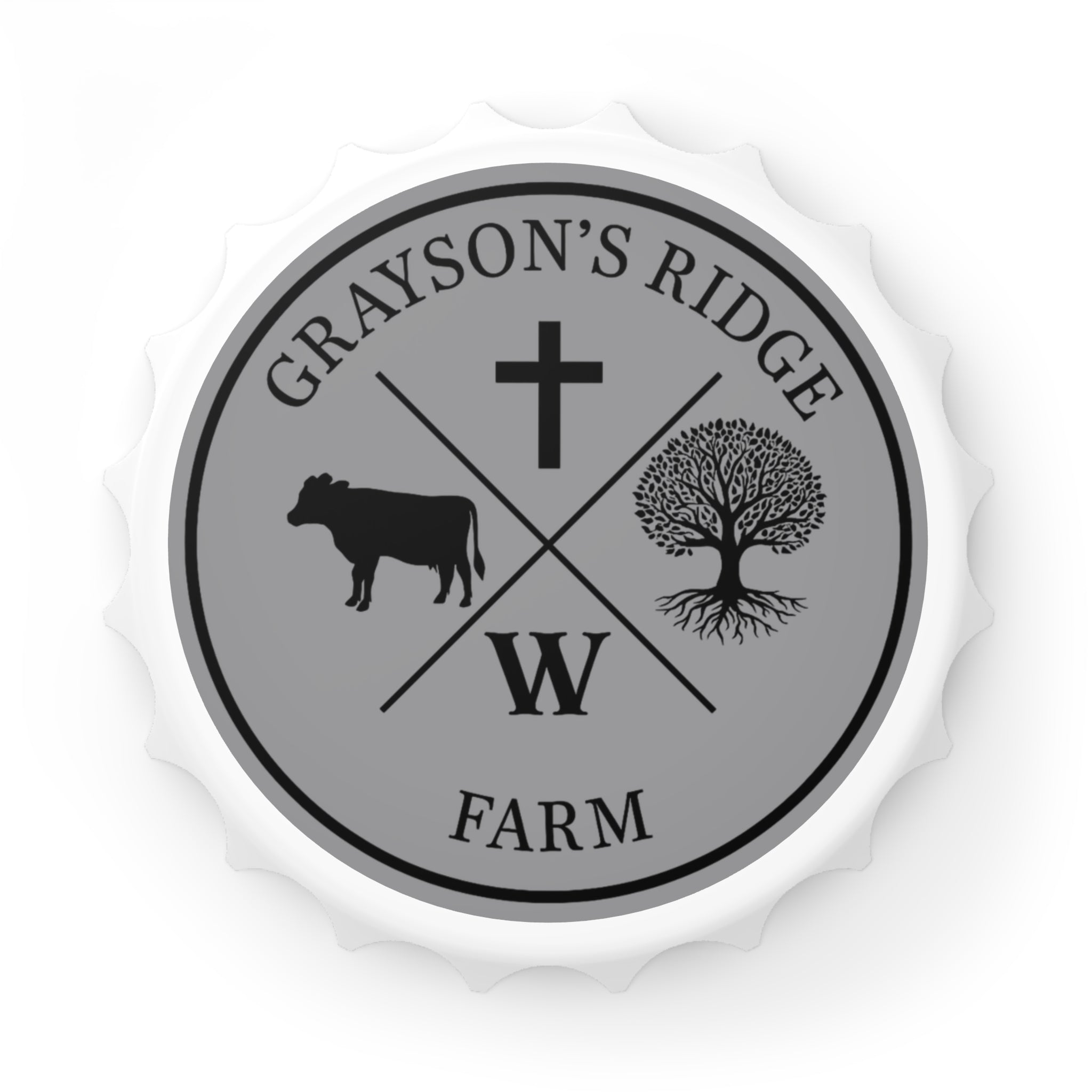 Personalized Farm Bottle Opener — "Grayson’s Ridge Farm" Rustic Bottle Cap Opener
