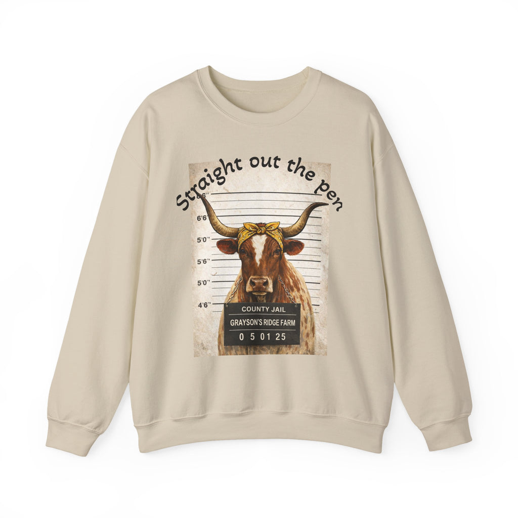 Straight Out the Pen Longhorn Mugshot Sweatshirt