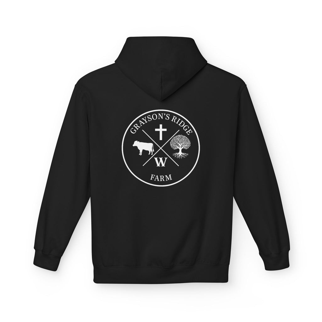 Farm Crest Hoodie – Grey "Grayson’s Ridge Farm" Pullover