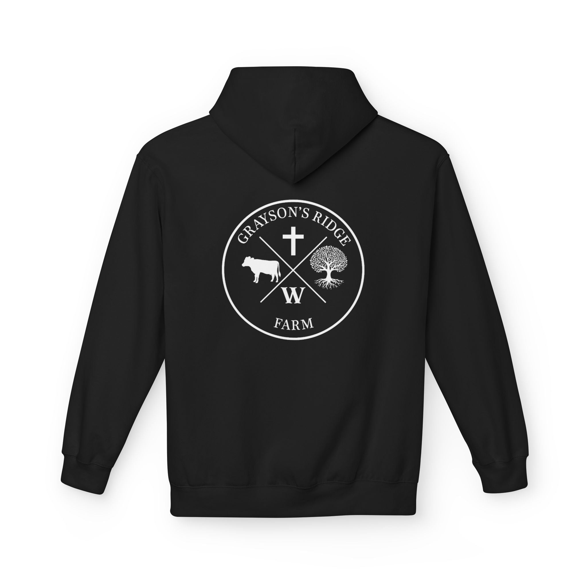 Farm Crest Hoodie – Grey "Grayson’s Ridge Farm" Pullover
