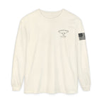 Grayson’s Ridge Farm Long Sleeve T-Shirt — Farm Logo Tee with Cross & American Flag
