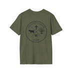 Rooted in Faith Farm T‑Shirt — 'Rooted in Faith' Longhorn & Grayson’s Ridge Farm Graphic Tee
